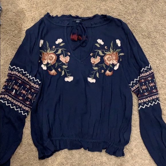 Silky floral embroidered top - Picture 1 of 4